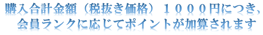 購入金額に応じてポイントが加算されます